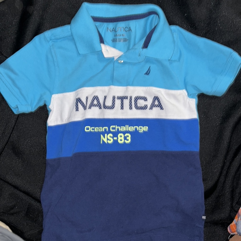 Size 6 Nautica Polo Navy Royal White Turquoise Size 6